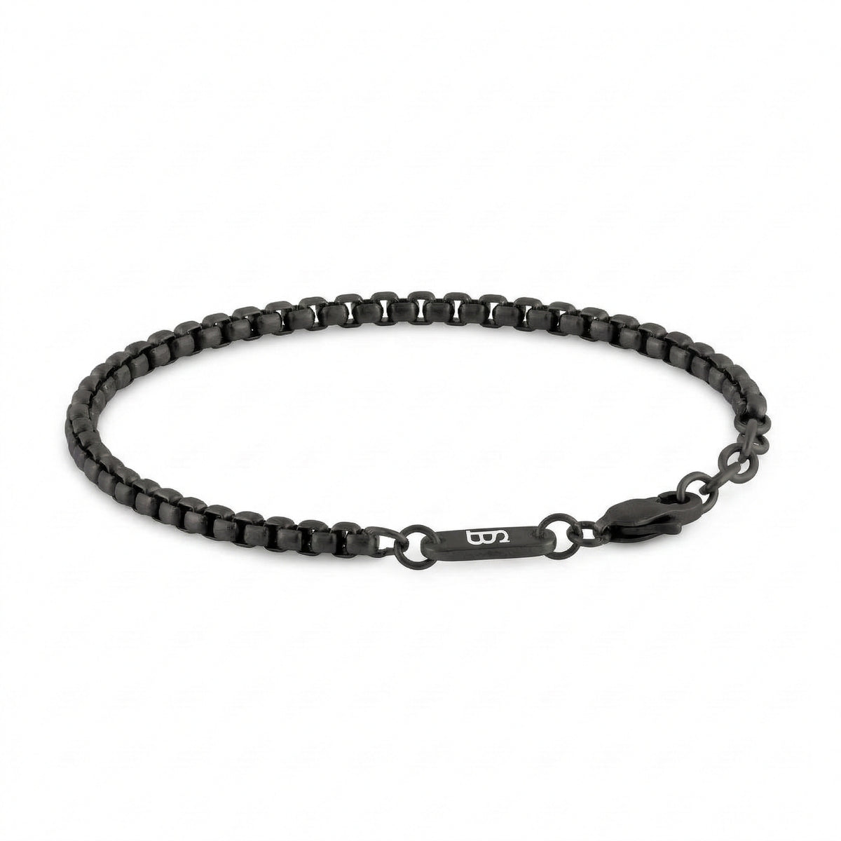 B-BOX02 Black Stainless Steel Adjustable Box Link Bracelet – TenoUSA