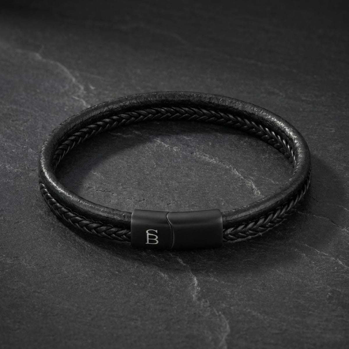 BEB/004 Dual Band Black Edition Leather Bracelet – TenoUSA