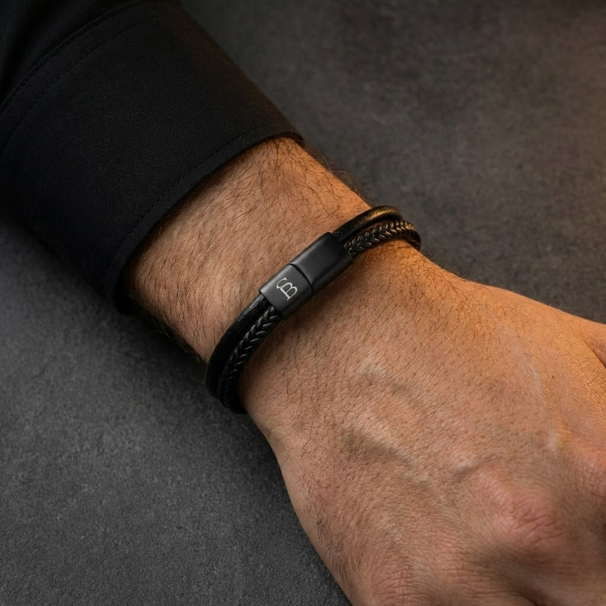 BEB/004 Dual Band Black Edition Leather Bracelet – TenoUSA