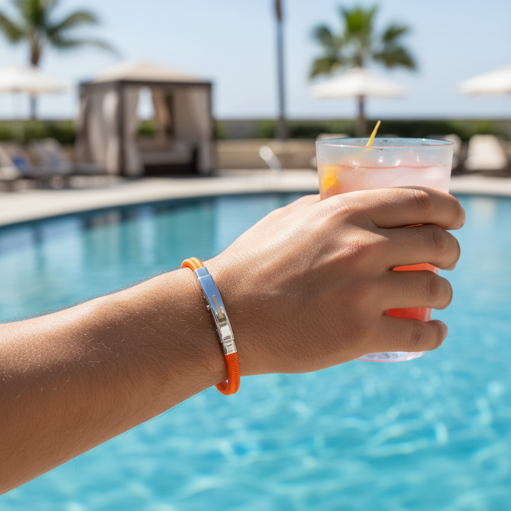 BR-REG08 Orange Poly, Steel & Rose Gold Bracelet – TenoUSA