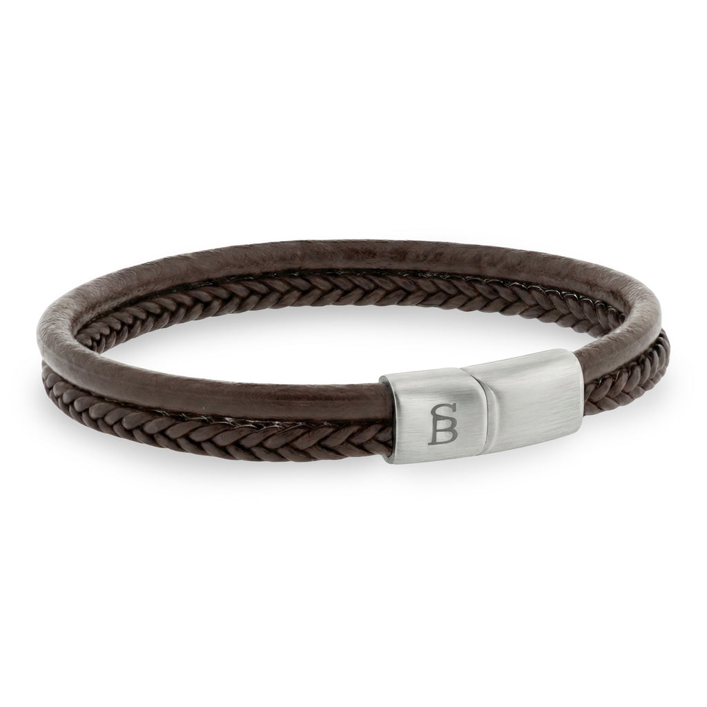 LBD/006 Dual Band Brown Leather Bracelet – TenoUSA