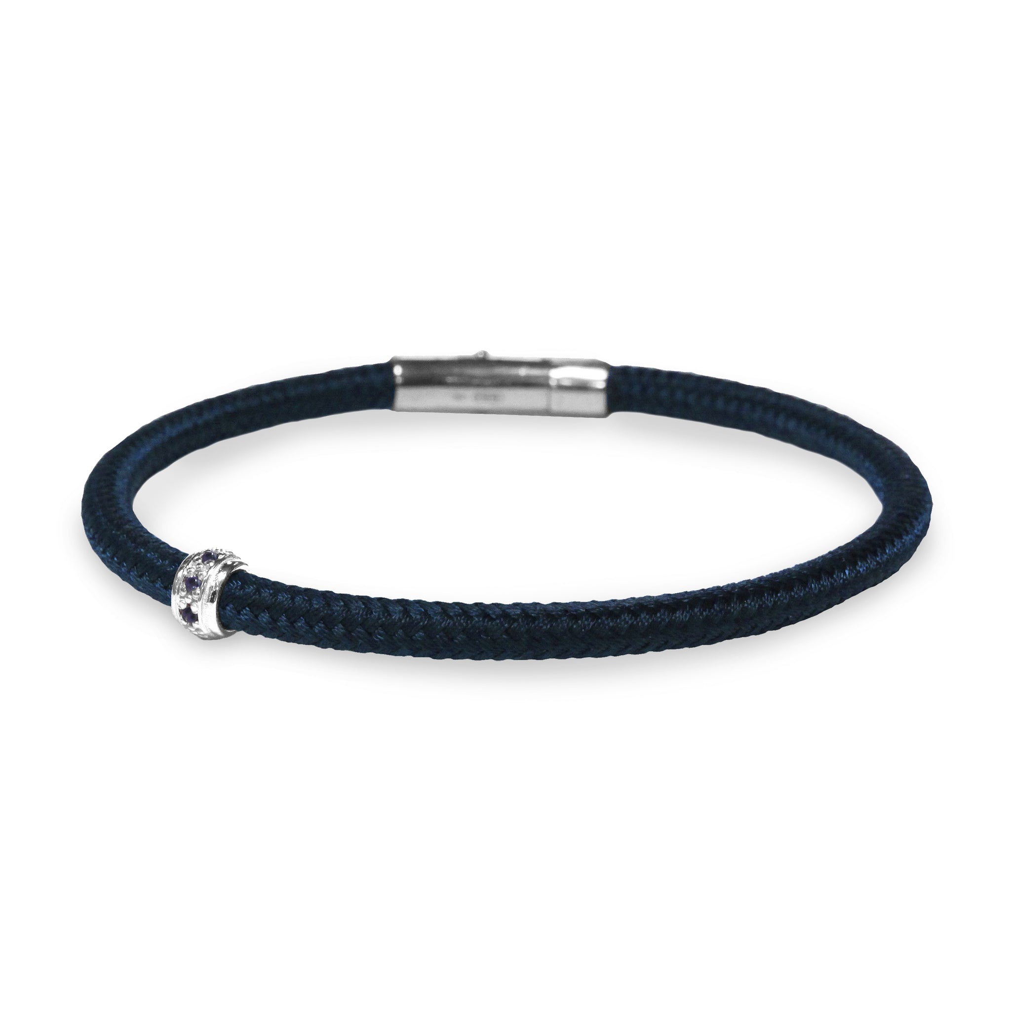 BR-DAMP02BRZ Ladies Blue Poly, Silver & Sapphire Bracelet – TenoUSA