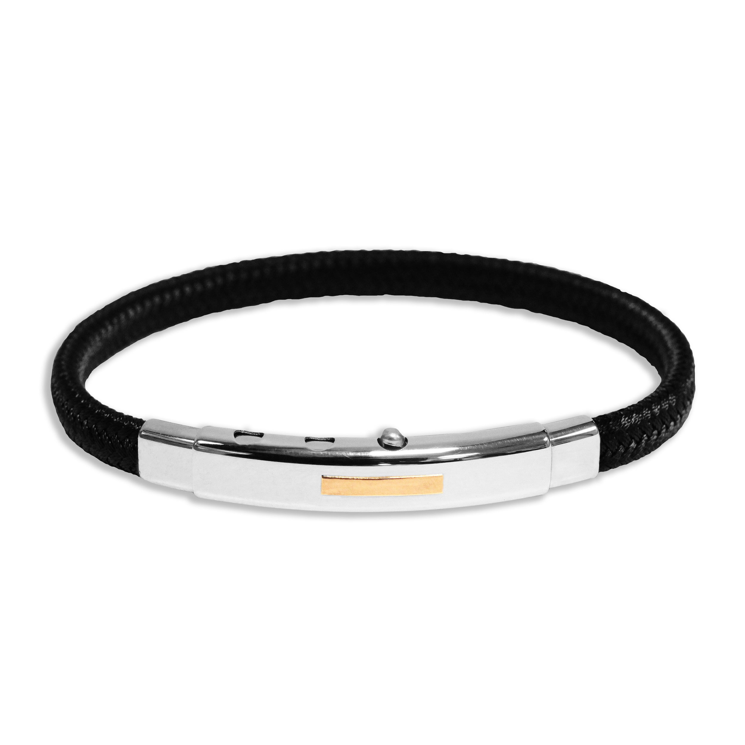 BR-REG01 Black Poly, Steel & Rose Gold Bracelet – TenoUSA
