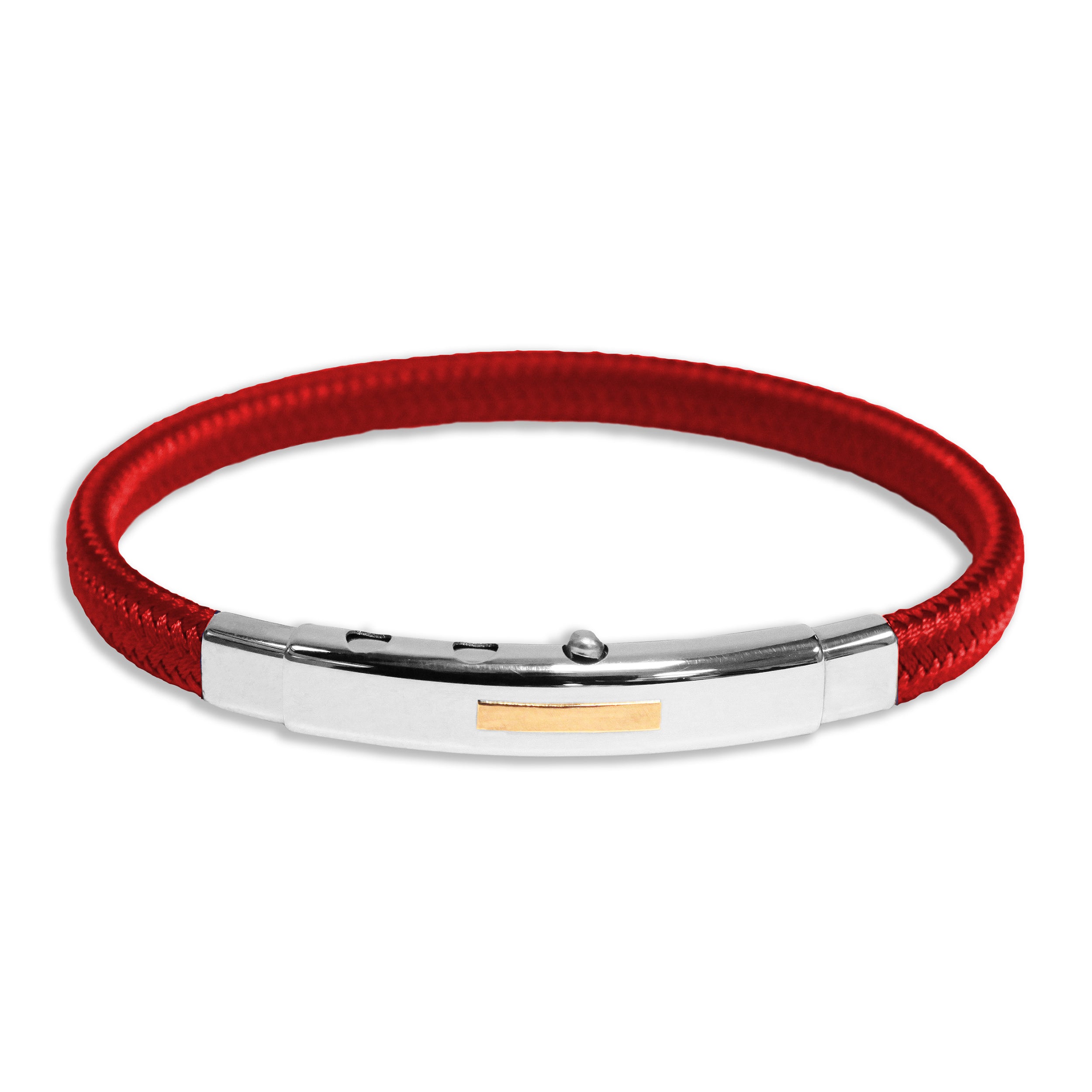 BR-REG07 Red Poly, Steel & Rose Gold Bracelet – TenoUSA