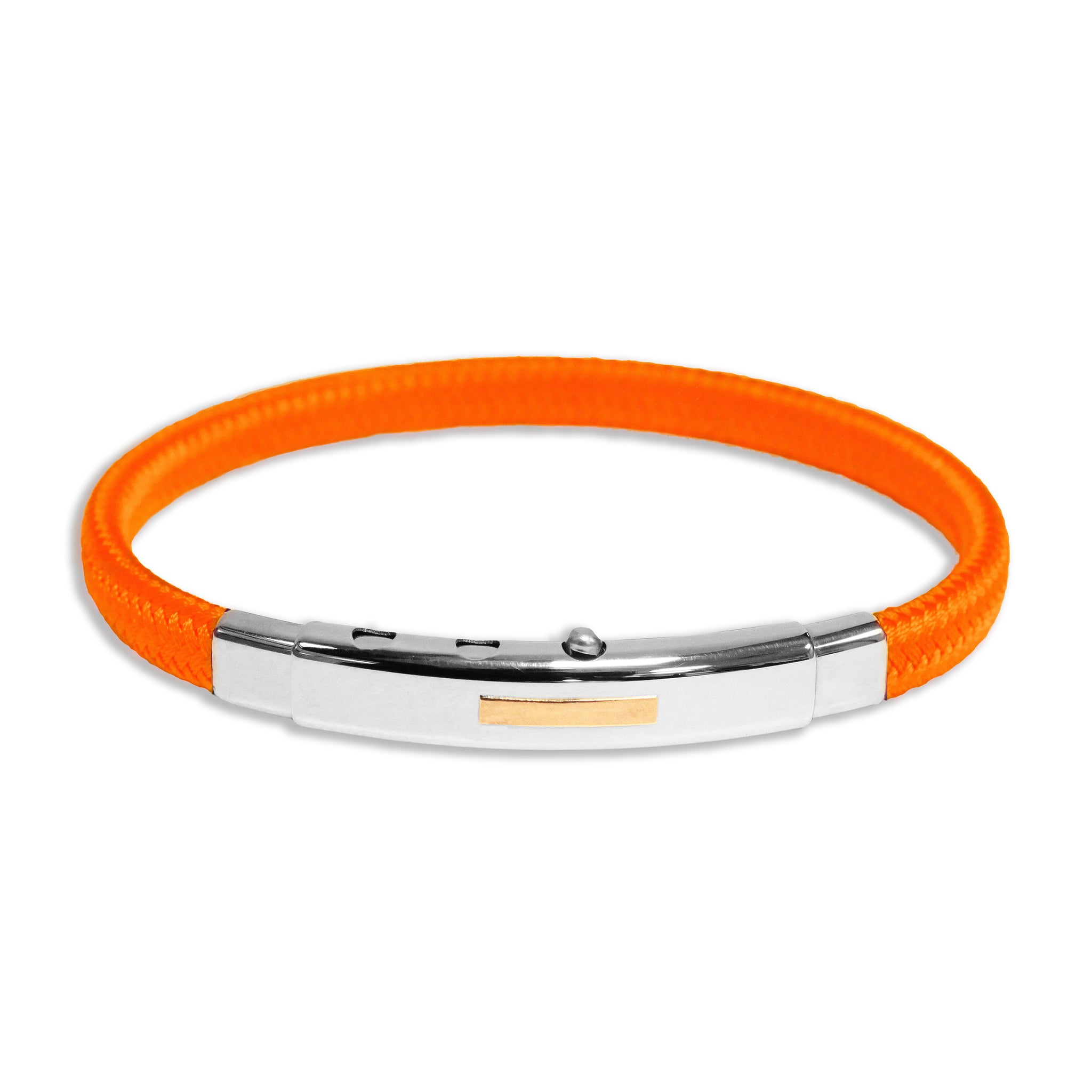 BR-REG08 Orange Poly, Steel & Rose Gold Bracelet – TenoUSA