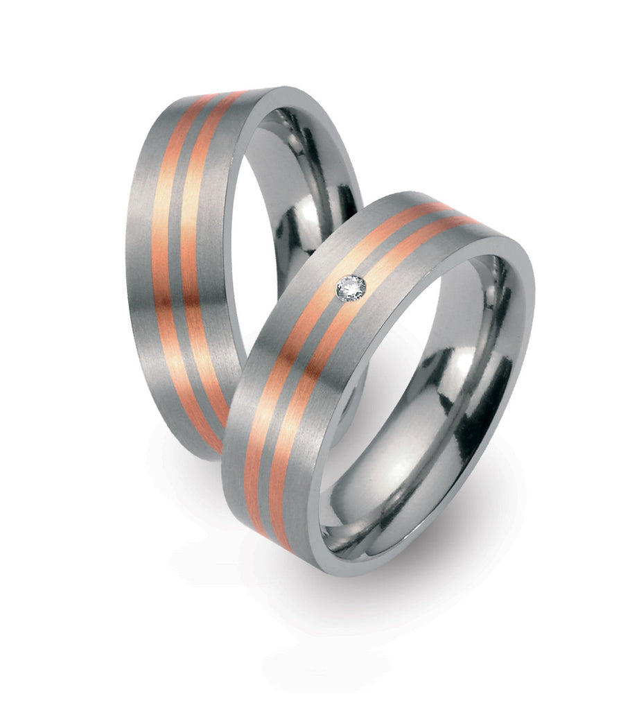 51146-02 TeNo Titanium Ring with Diamond